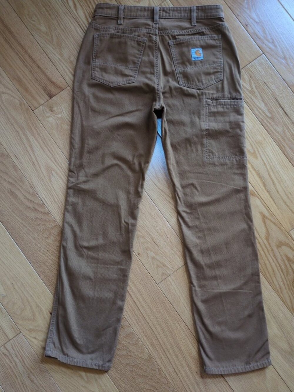 Carhartt SALES SAMPLE Womens Sz 4 Brown Canvas Carpenter Work Pants Pima Nylon - Picture 4 of 11